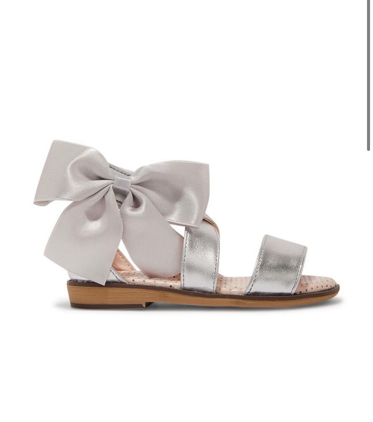 Silver Bow Sandals